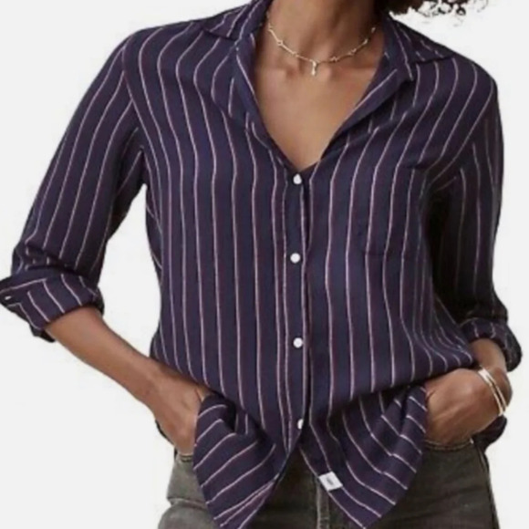 Frank & Eileen Grayson The Hero Striped Liquid Flannel - Picture 1 of 9